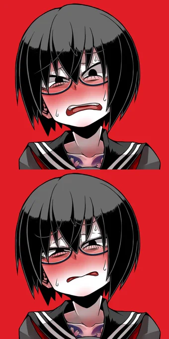#頬を赤くした女性キャラ