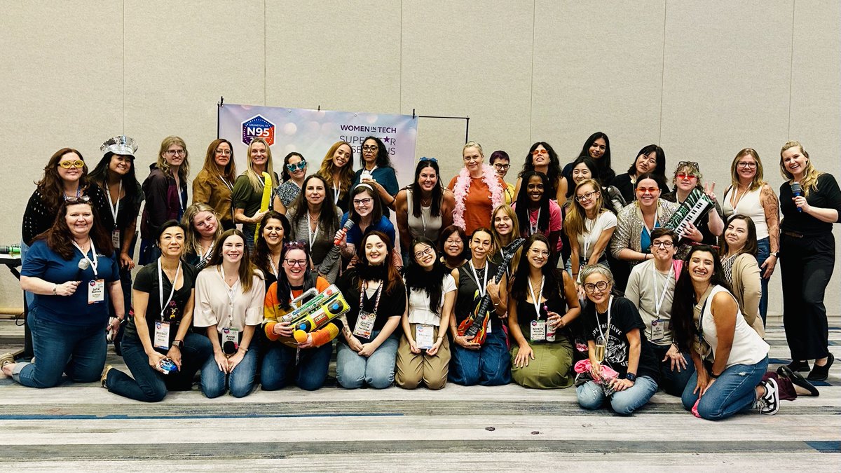 nanog's tweet image. 🎸 Two sides of every #NANOGSuperstar.
At the Women in Tech event during #NANOG95, we brought both: the pros who power the internet 💻 and the rockstars who own the stage 🤘
From sharp minds to killer poses — women in tech do it all.
#WomenInTech #NetworkingCommunity