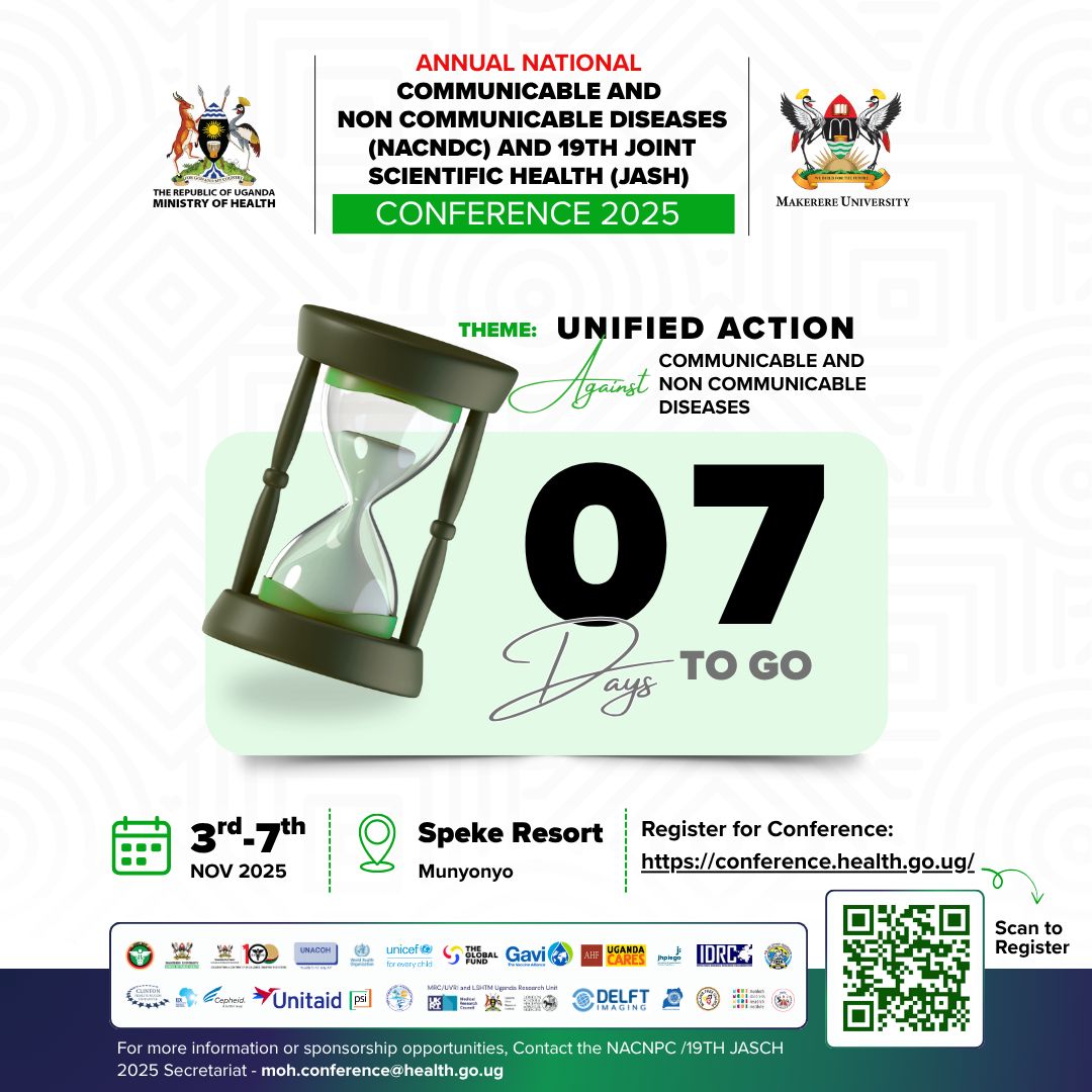 MakerereCHS's tweet photo. National Annual Communicable and Non-Communicable Diseases (NACNDC) Conference, held alongside the 19th Joint Annual Scientific Health (JASH) Conference Theme: “Unified Action Against Communicable and Non-Communicable Diseases.” https://t.co/ZWbsreCBp1