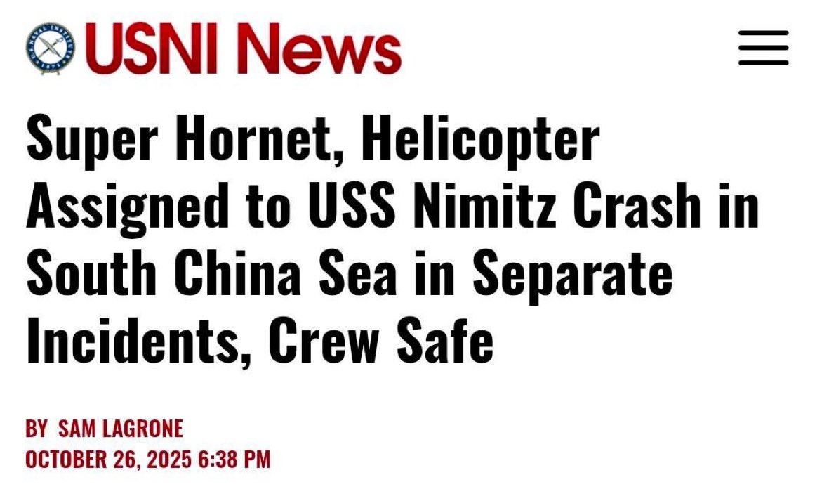 KRONIKInsights's tweet photo. 🇺🇸🌊 Indo-Pacifique | Défense
🔴 Un hélicoptère militaire et un avion de combat américains se sont écrasés en mer de Chine méridionale.
📍Les 5 membres d’équipage à bord ont été secourus sains et saufs, selon les premières informations.
#USA #MerDeChine #Défense #Sécurité #KronikInsights