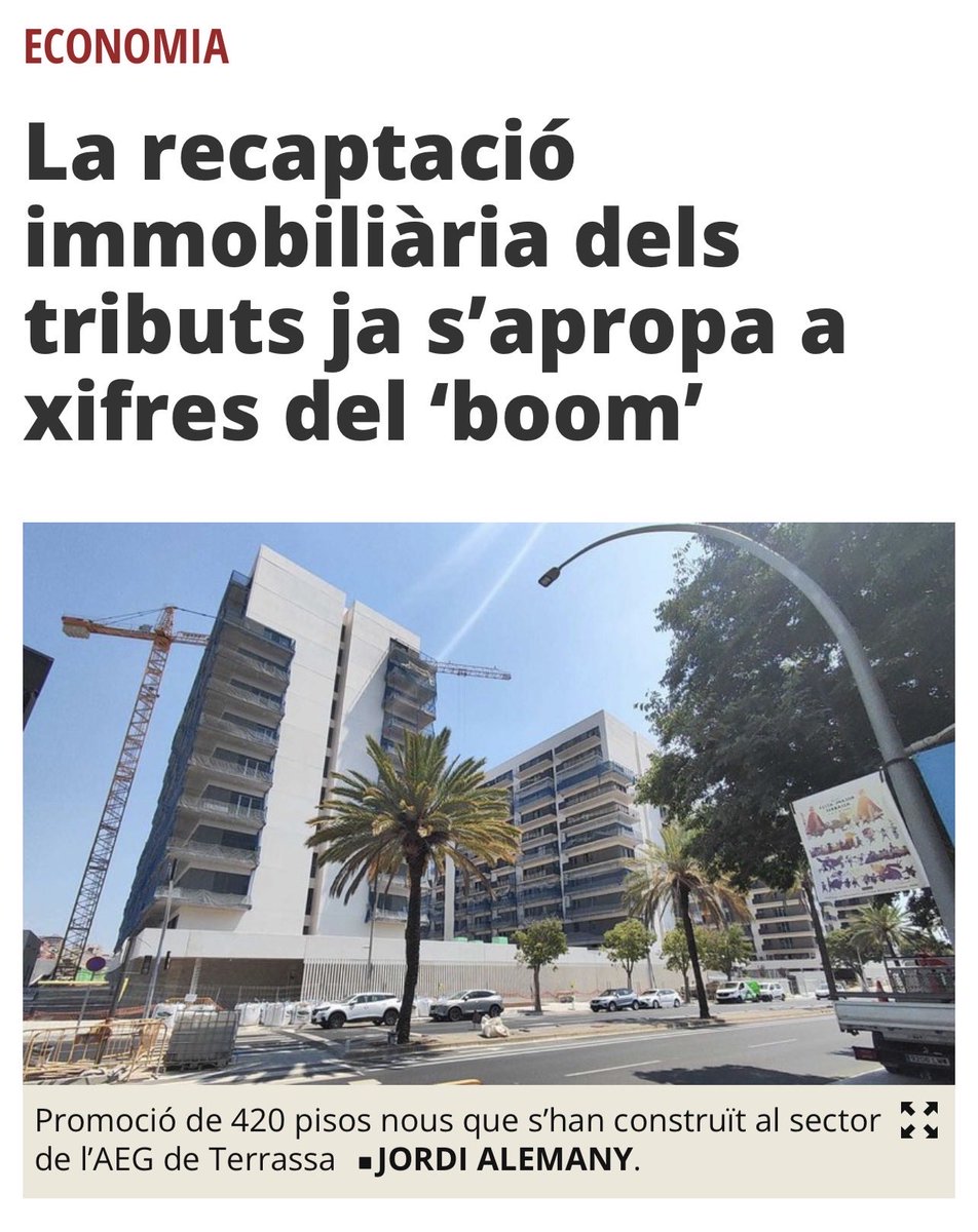 En els 8 primers mesos del 2025, la Generalitat ha ingressat 2.243,5 milions d’euros per impostos immobiliaris vinculats al sector
Es tracta d’un augment del 19 % pel d’ITP i del 26,5 % per AJD respecte del 2024, deixant la recaptació molt a prop dels màxims del 2005/07