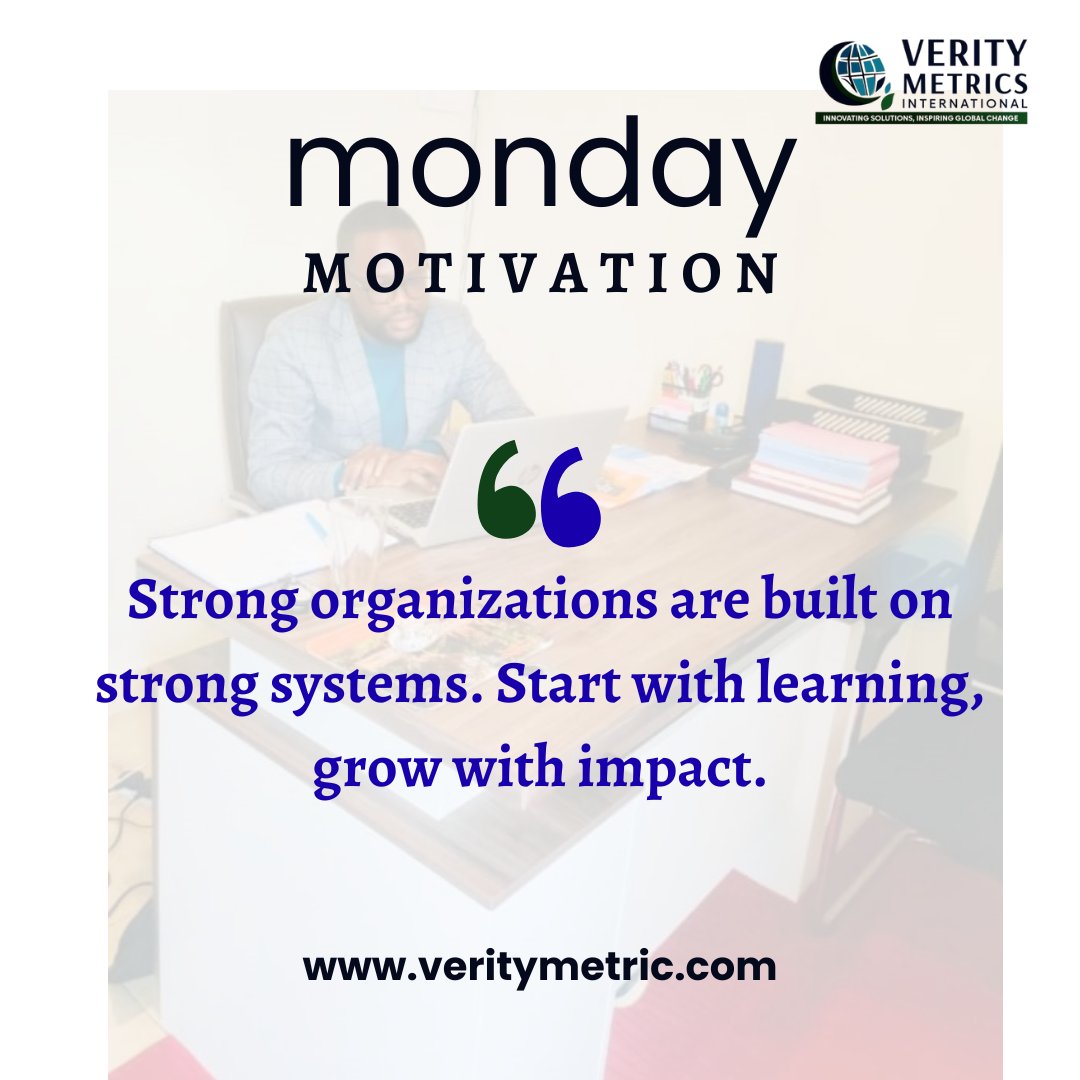 VerityMetrics's tweet image. Strong systems drive sustainable impact. At Verity Metrics @VerityMetrics, we build capacity through learning and accountability.
#VerityMetrics