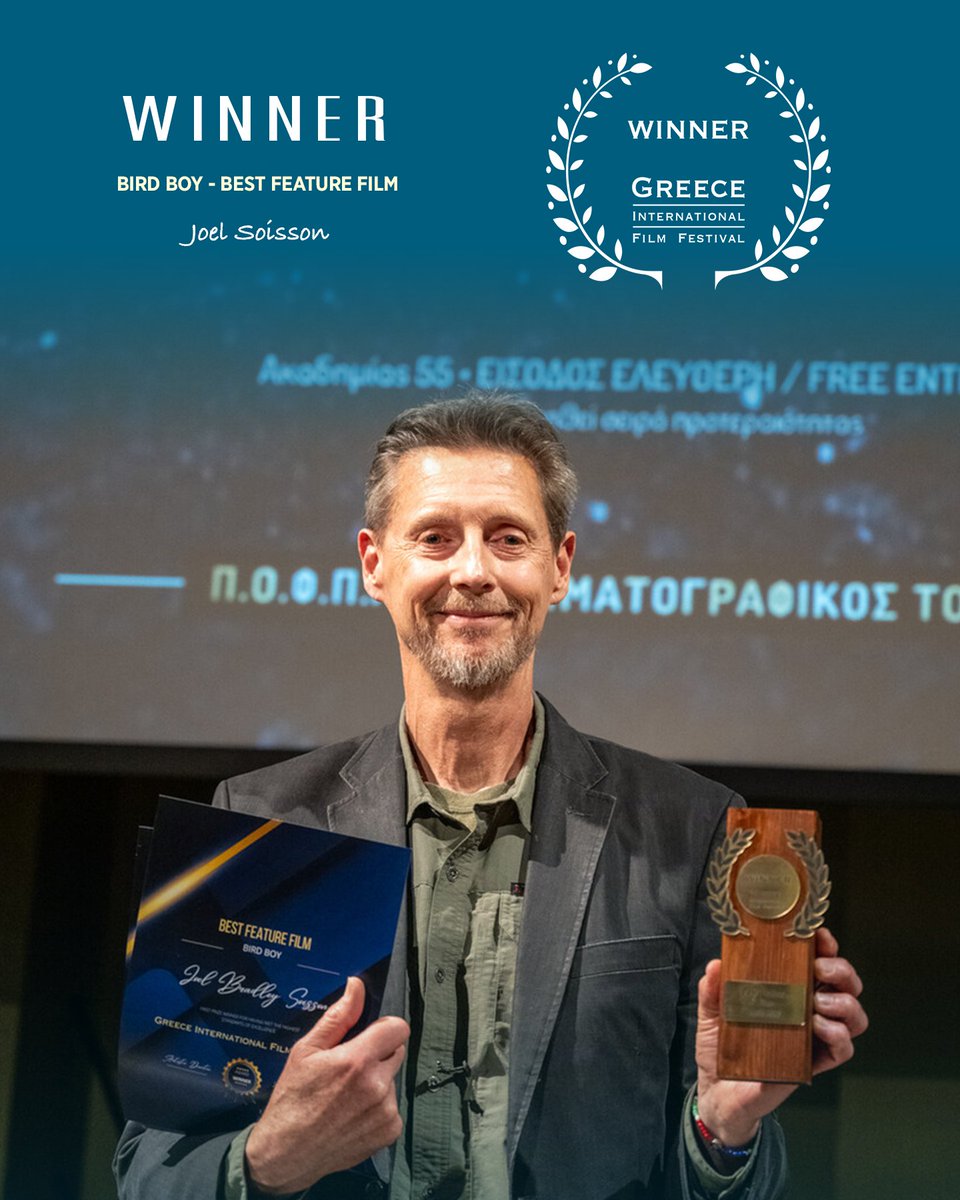 birdboythemovie's tweet photo. 🏆 🇬🇷 Bird Boy has won the Best Feature Film award at the 2025 @GreeceIFF 

This huge honor goes to the film’s director, @JoelSoisson  , who was celebrated with this prestigious award.

What an Incredible achievement. Thank you #GIFF2025 ! https://t.co/459Cq7p6kN