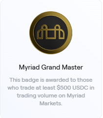Il y a quelque chose que je ne comprends pas sur <a href="/MyriadMarkets/">MYRIAD</a> 
J’ai débloqué le badge secret après avoir effectué 500$ de trading, mais je suis toujours bloqué avec un multiplicateur x1 dans le leaderboard.