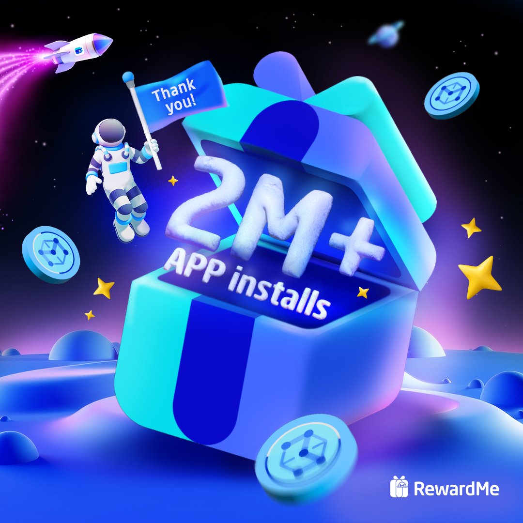 🚀 2 MILLION+ installs! Thank you! 🙌

RewardMe has officially hit 2,000,000+ app installs — and it’s all because of YOU. 🎉
Thank you to every single one of you for joining our journey, to earn cash back rewards effortlessly.

Let’s keep growing, earning, and unlocking rewards
