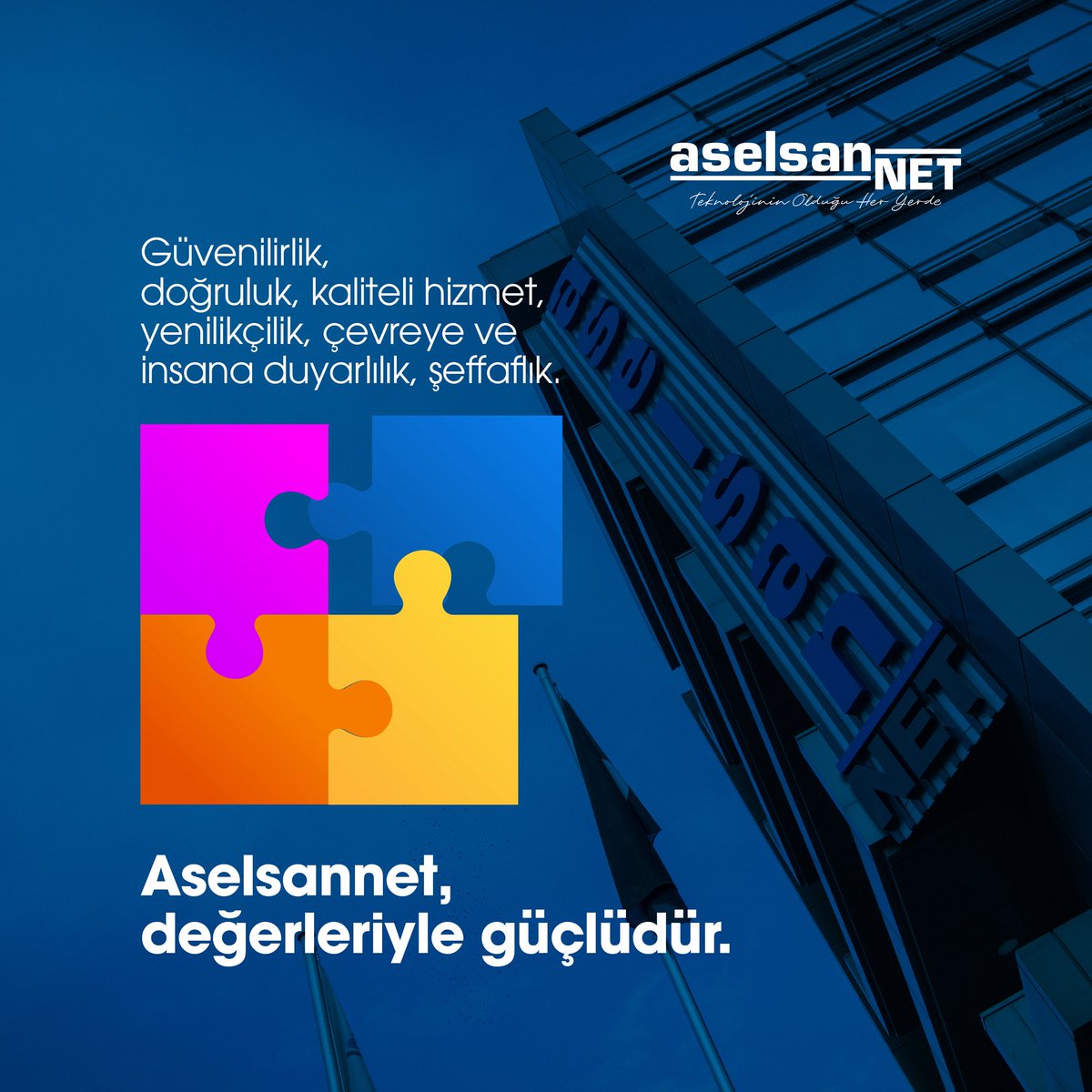 AselsanNET_TR's tweet image. Güvenilirlik, doğruluk, kaliteli hizmet, yenilikçilik, çevreye ve insana duyarlılık, şeffaflık.
 Aselsannet, değerleriyle güçlüdür. 
#Aselsannet