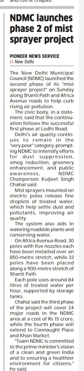 tweetndmc's tweet photo. 💧🌿 NDMC in Action!
Phase II of the Mist Sprayer Project begins along Shanti Path & Africa Avenue to fight air pollution in Lutyens’ Delhi.💨🌳✨
#NDMCInAction #CleanNDMC #FightAirPollution#GreenDelhi https://t.co/5E83NNb6E7