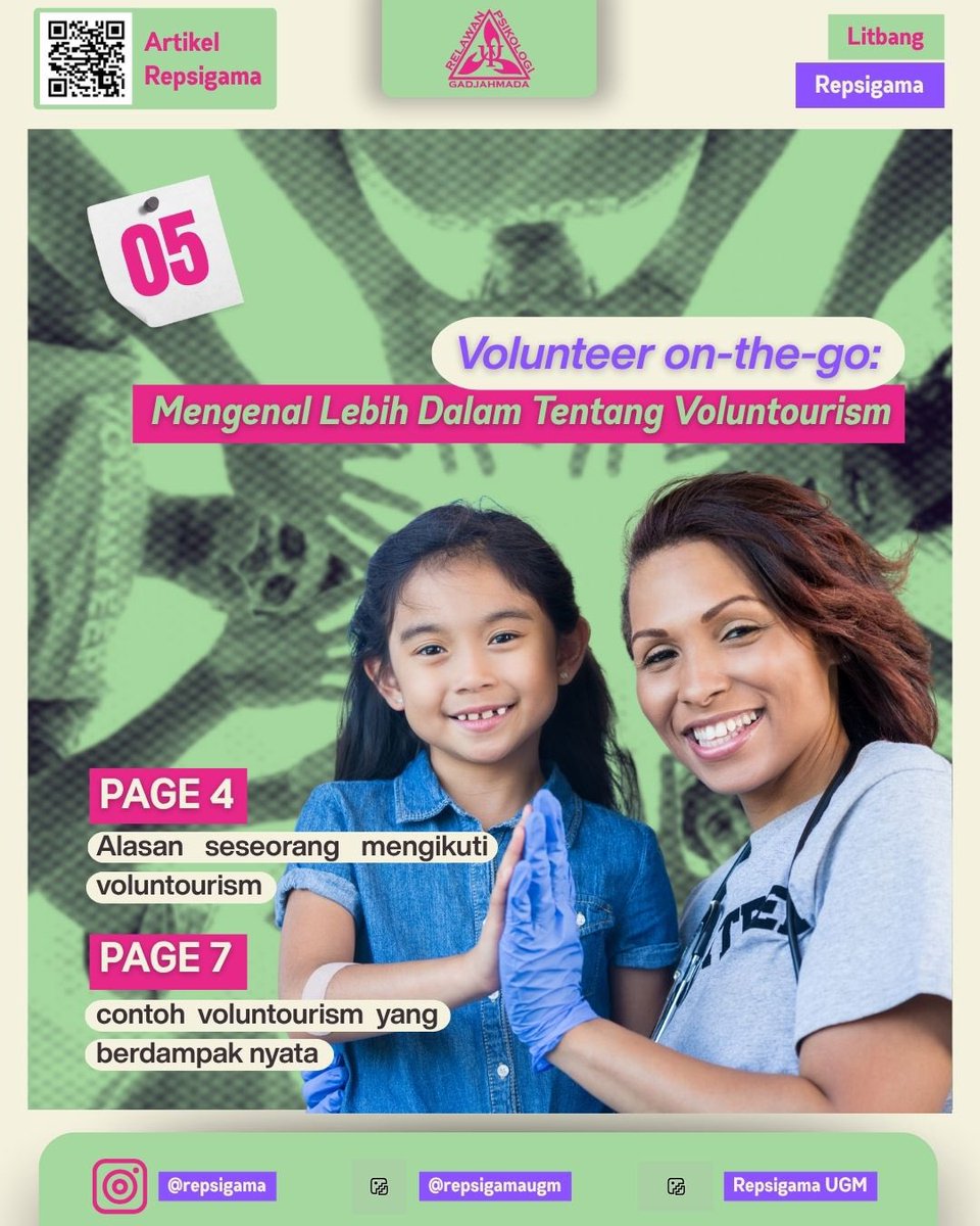 repsigamaugm's tweet photo. Volunteer on-the-go: Mengenal Lebih Dalam Tentang Voluntourism

[A Thread by Litbang Repsigama] https://t.co/f1vZ7vPuBr