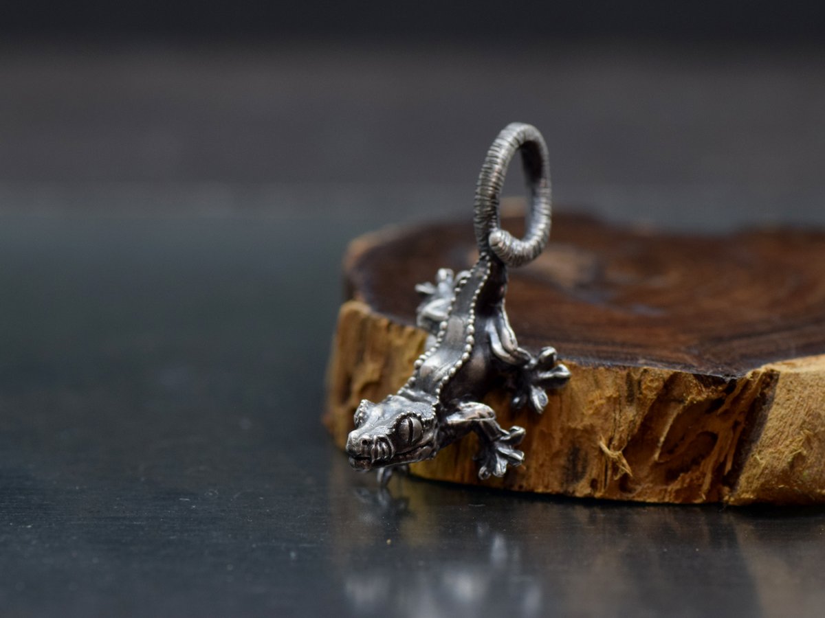 OutputJewelry's tweet photo. コビトカバリングとクレステッドゲッコーのシルバーペンダント。
それぞれご注文ありがとうございました。

クレスの方は実際に飼っている方にとても気に入ってもらえて嬉しい！

11月のデザフェスで実物をぜひご覧ください。

#デザフェス62 
#クレステッドゲッコー https://t.co/edPglJQGES