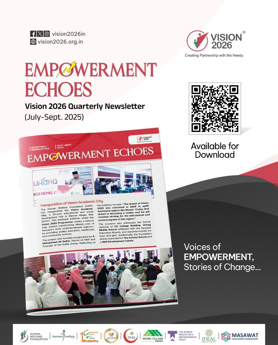 𝗩𝗜𝗦𝗜𝗢𝗡 𝗤𝗨𝗔𝗥𝗧𝗘𝗥𝗟𝗬 𝗡𝗘𝗪𝗦𝗟𝗘𝗧𝗧𝗘𝗥 𝗝𝗨𝗟-𝗦𝗘𝗣 𝟮𝟬𝟮𝟱
Have a look at the happenings and activities of the nine collaborating NGOs under Vision 2026.
It’s now available for download!
vision2026.org.in/publications/v…