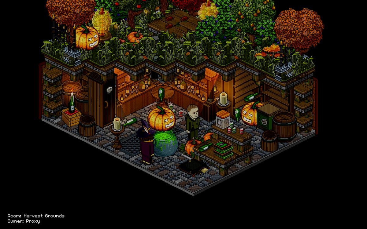 While everyone was busy picking pumpkins, Thorn was brewing his wild growth potions. His assistant called me to help in their hidden underground house beneath the grass, something fizzled, and I was turned into Proxystein, cursed to roam the pumpkins at night!🎃 #harvestgrounds