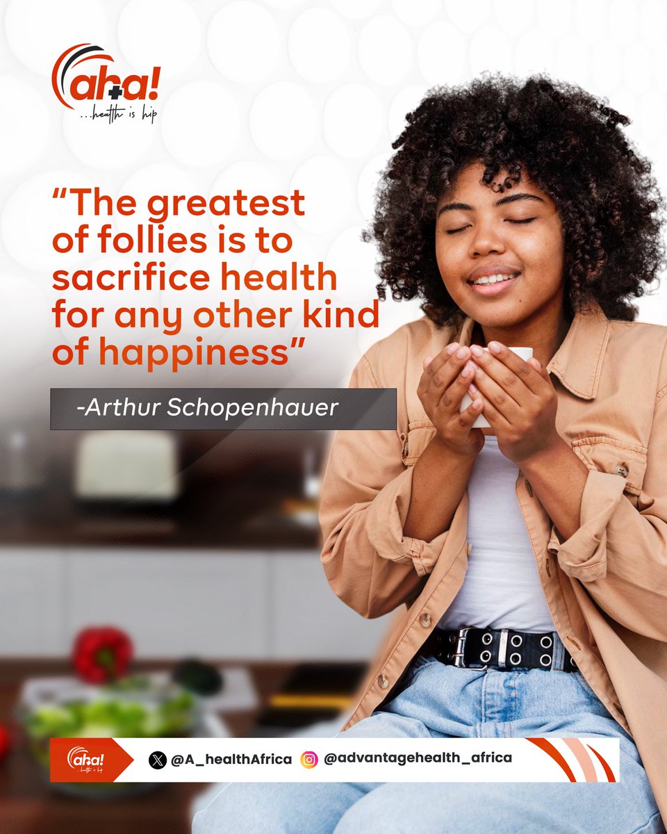 A_HealthAfrica's tweet image. Happiness built on poor health never lasts.
Before you chase the next big thing this week, pause and check in with yourself. Your body and mind deserve to move in sync.❤️
#MondayMotivation