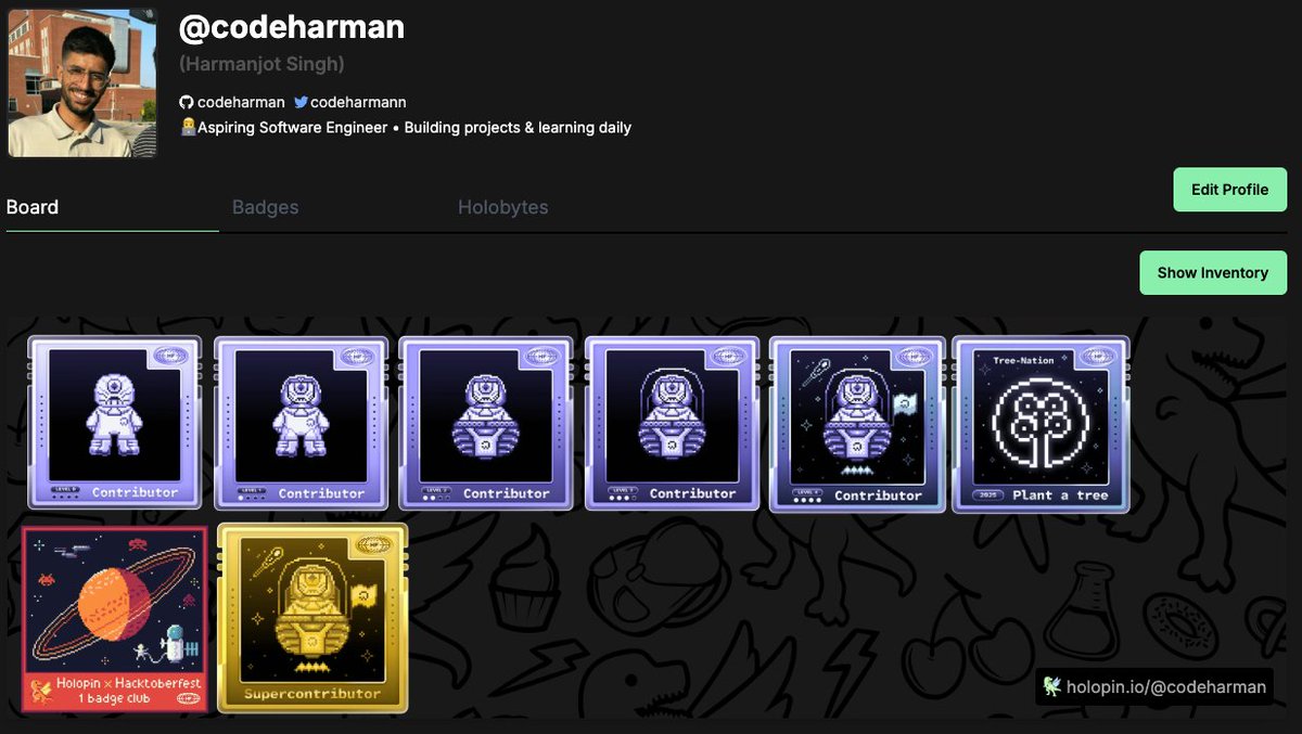 codeharmann's tweet image. I completed @hacktoberfest 2025!
If you had asked me a month ago whether I'd be contributing to six open source projects, I would have laughed and said, "Nice joke."
However, I learned and managed to contribute by solving small issues in responsive design and accessibility,…