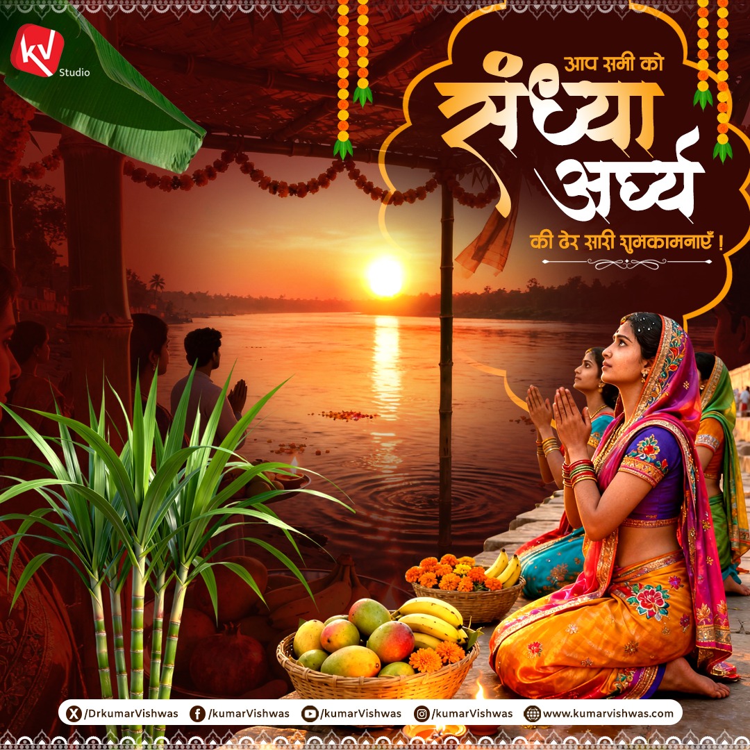 उदयमान सूर्य को नमन करने वाली संपूर्ण लोकधरा में भारत ही एकमात्र देश है जहाँ अस्ताचलगामी भगवान भास्कर को भी पूर्ण कृतज्ञतापूर्वक अर्घ्य समर्पित करने की परंपरा है। दिनभर अपने तप्त तेज़ से पूरी पृथ्वी को दीप्त करने के पश्चात् जब देवसदृश भास्कर निस्तेज होकर पश्चिम दिशा की ओर