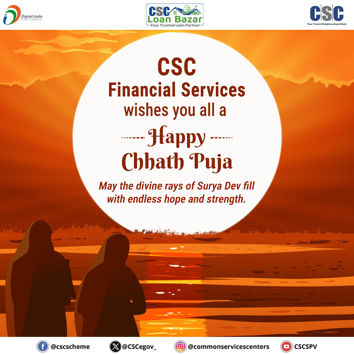 CSC-Financial Services (@cscfinancial_) on Twitter photo CSC Financial Services wishes to everyone #HappyChhathPuja2025
The Sun’s light brings life - Chhath reminds us to be thank ..
#csc #cscloanbazar #cscfinancialservices #chhathpuja #chhathpuja2025 CSC Financial Services wishes to everyone #HappyChhathPuja2025
The Sun’s light brings life - Chhath reminds us to be thank ..
#csc #cscloanbazar #cscfinancialservices #chhathpuja #chhathpuja2025