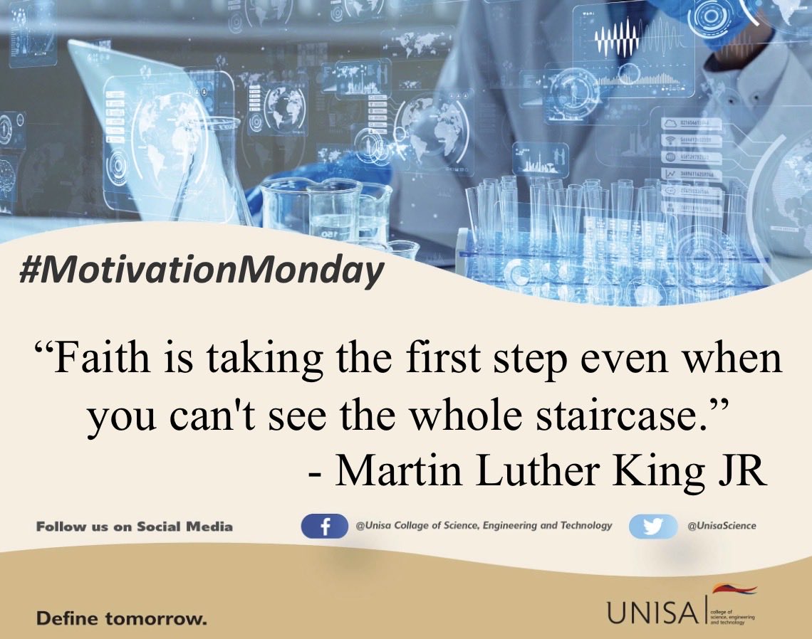 UnisaCSET's tweet image. #MotivationMonday #UNISA #CSET
#Unisa150andBeyond
