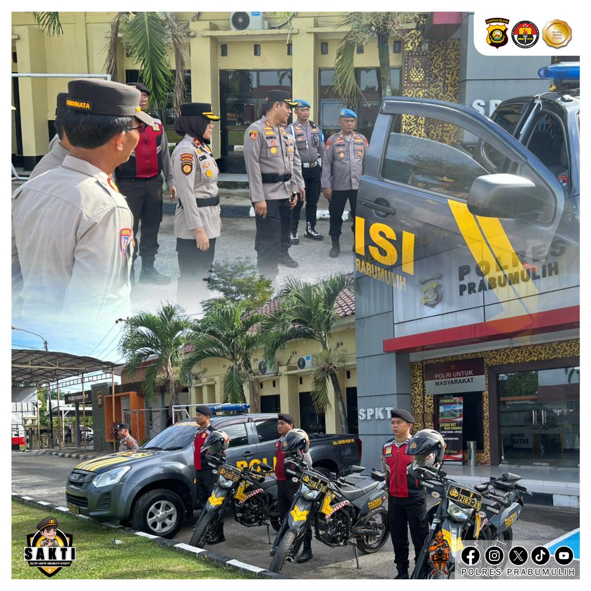Apel Launching Pamapta SPKT Polres Prabumulih 

#swasembadapangan
#ketahananpangan
#polrimendukungketahananpangan
#polisicintapetani
#poldasumsel
#polresprabumulih
#prabumulih
#sumsel