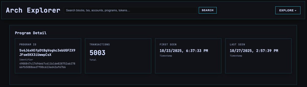 People ask how it feels building on <a href="/ArchNtwrk/">Arch Network</a>
3 days on testnet.
Over 5,000 on-chain transactions

And we’re just getting started. <a href="/BUMPbtc/">BUMP</a>