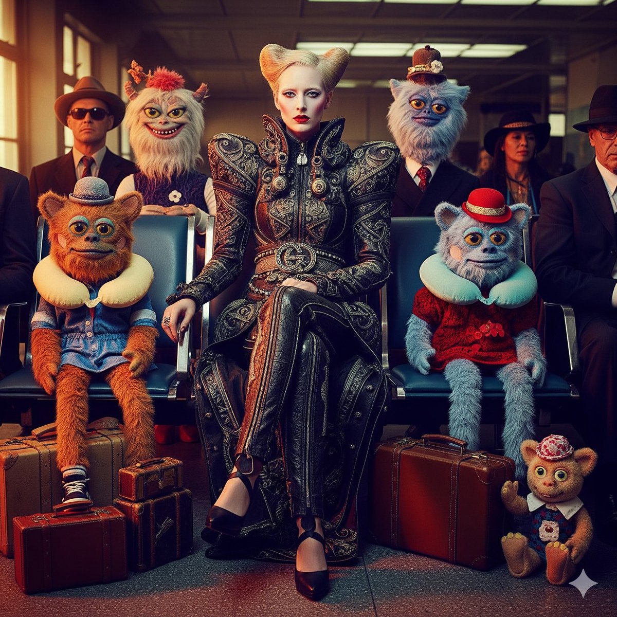 syntaxaegis's tweet image. She doesn’t speak Furry, but the creatures respect a woman in gilded armor who doesn't check bags.
#hautecouture #surrealism #art #couture #fashionphotography