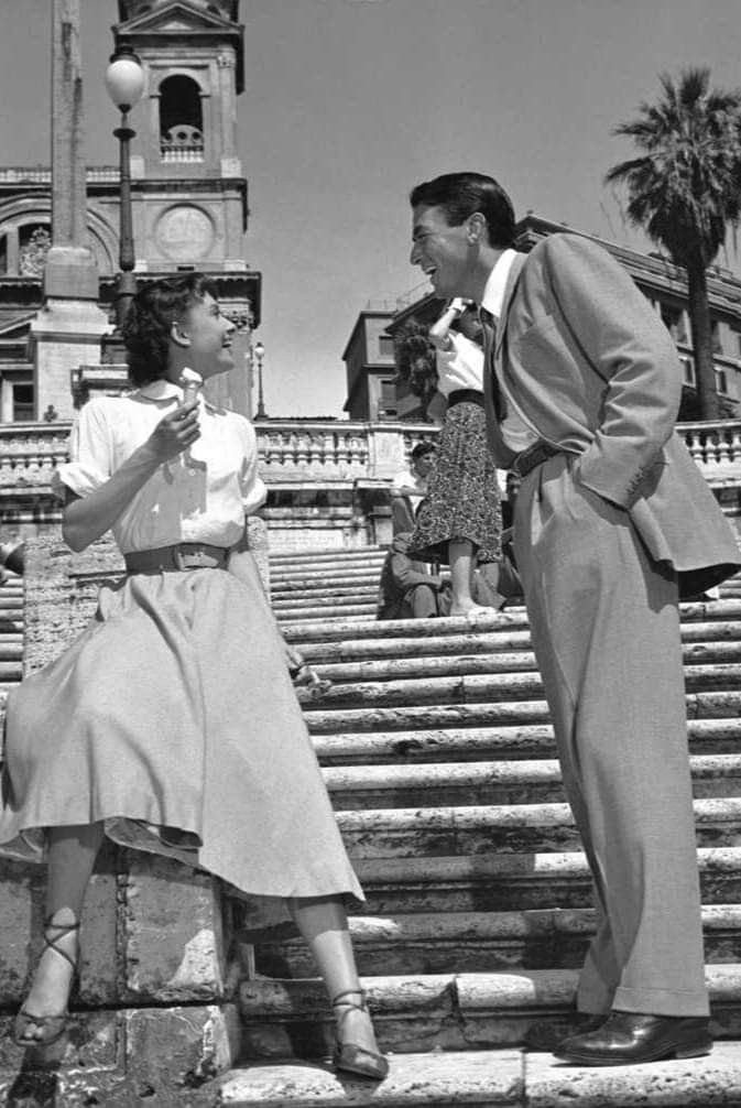 I recognized you instantly. 
Tree and stone gleamed, shadowless.

Sylvia Plath

Roman Holiday 1953 
dir William Wyler

 Gregory Peck
Audrey Hepburn
