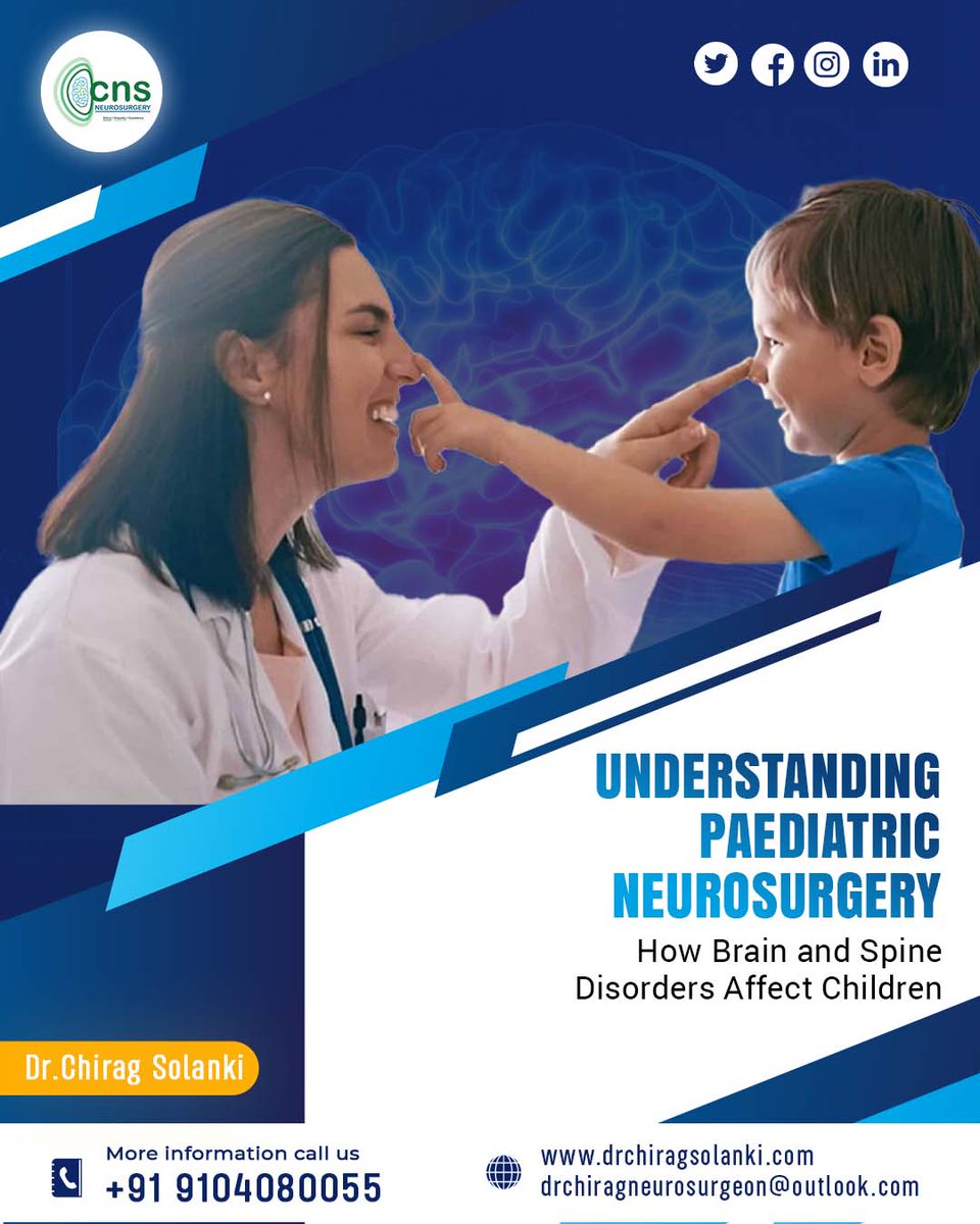 dr_cns's tweet photo. Understanding Paediatric Neurosurgery: How Brain and Spine Disorders Affect Children

Paediatric neurosurgery focuses on diagnosing and treating brain, spine, and nerve disorders in children — with precision, care, and compassion.

https://t.co/R8stuV64jH

#PaediatricNeurosurgery https://t.co/r6owM6oUNT
