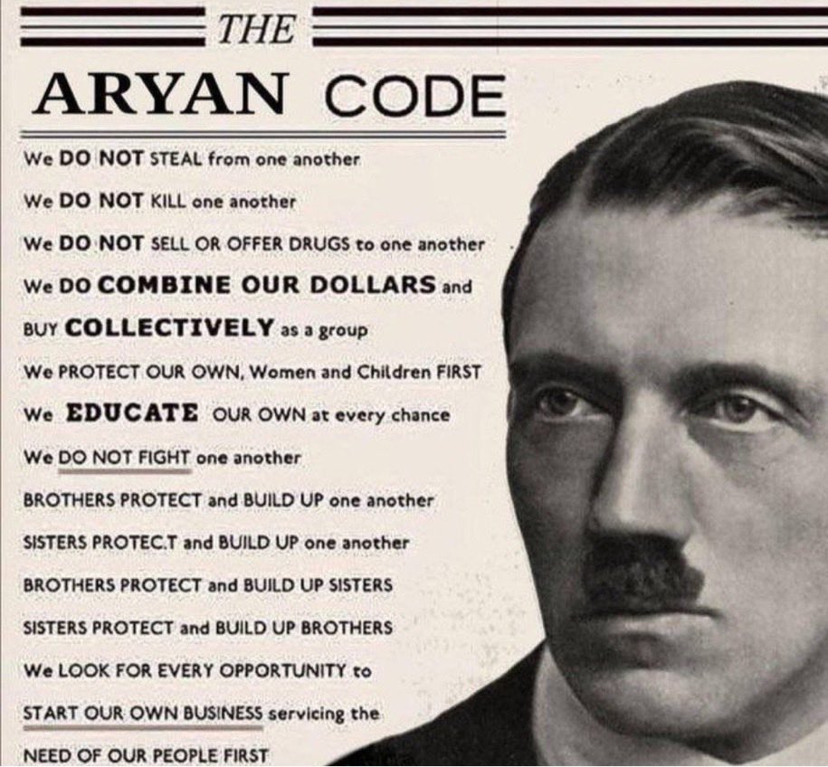 Machiavelli (@theriseofrod) on Twitter photo Let’s all pledge allegiance to Aryan Code. Let’s all pledge allegiance to Aryan Code.