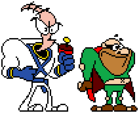 SuperMcGuffin64's tweet image. Jimbo &amp;amp; Boogy
#EarthwormJim #Boogerman #PizzaTower #Crossover