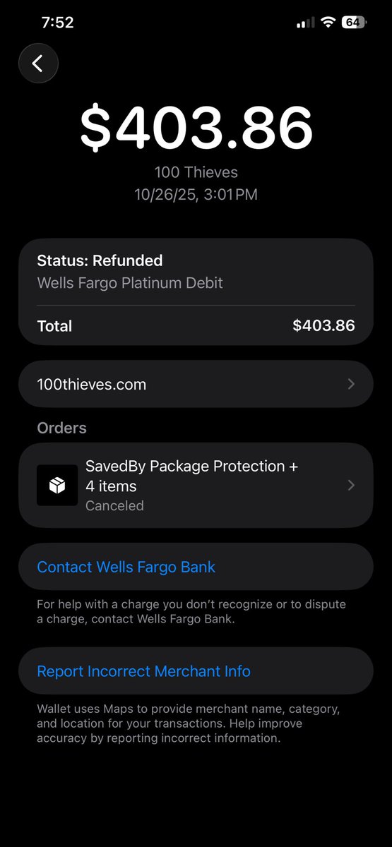 jace0b's tweet photo. yo @100Thieves  why does my order keep getting canceled??? placed it two separate times https://t.co/0vrgCTMIMN