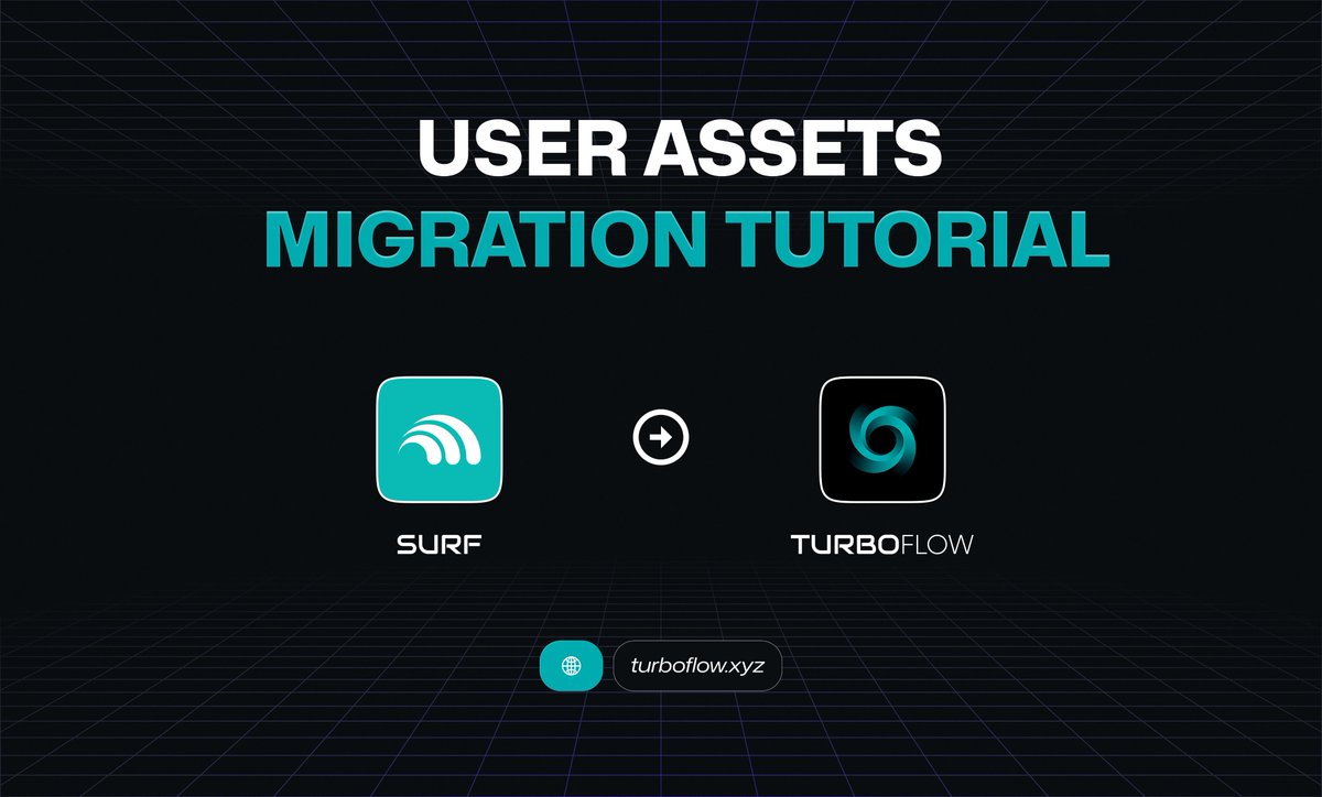 TurboFlow_xyz's tweet image. 📢TurboFlow User Asset Migration Tutorial🌀

🔄 Attention Surfers! Your assets are ready to move seamlessly to TurboFlow — fully on-chain, fast, and secure.

🔖Step-by-step guidance here⬇️
medium.com/@TurboFlow/tur…

#TurboFlow #SurfProtocol #OnChainMigration #Crypto #DeFi