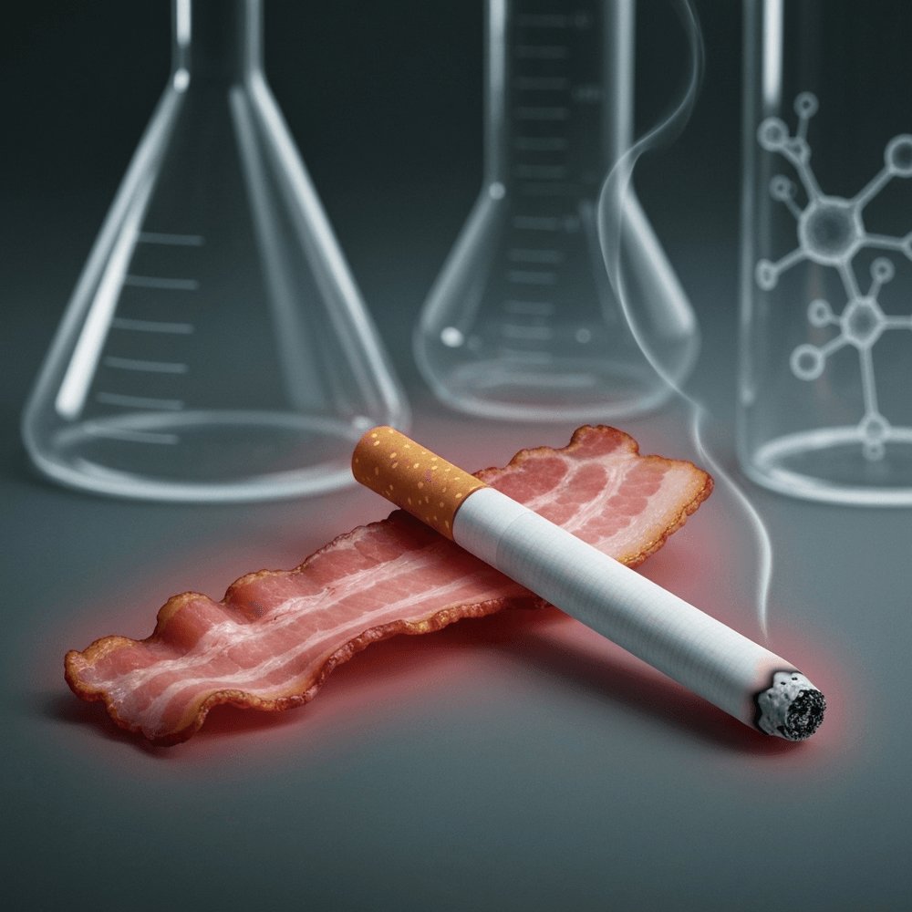 QuirkScience's tweet image. Hold the bacon! 🥓 Scientists want cancer warnings on processed meats, putting them in the same league as tobacco. This isn&apos;t a new idea – it&apos;s a decade-old finding finally hitting the public eye. Time to re-evaluate brunch? #QuirkScience #BaconBeware #ScienceAlert