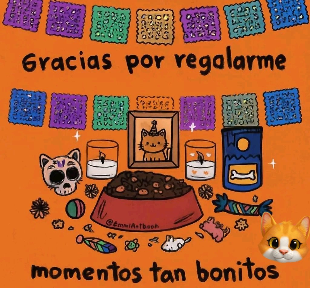 Tiofelino's tweet photo. Cada año, el 27 de octubre, muchos colocan un altar para sus amigos de cuatro patas; en él, su comida favorita, su juguete, el plato que más le gustaba y una foto, para darles la bienvenida a este mundo por un instante. #YaVienen #DiaDeMuertos 🐱❤️🐶 https://t.co/Le4ncfUA9N