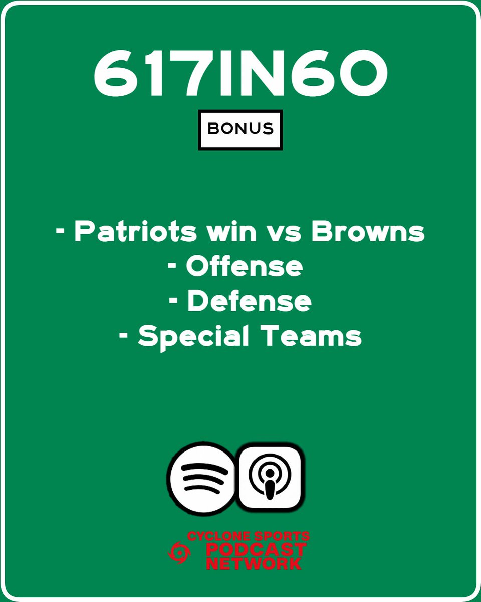 Another Patriots Victory Recap Episode is⚡️LIVE⚡️
Spotify shorturl.at/MfTj4    
Apple shorturl.at/pJ9Hn
<a href="/FlavinDeclan/">Declan Flavin</a>  <a href="/CycloneSportsPN/">Cyclone Sports Podcast Network</a>
#NHLBruins #DirtyWater #NEPats #DifferentHere