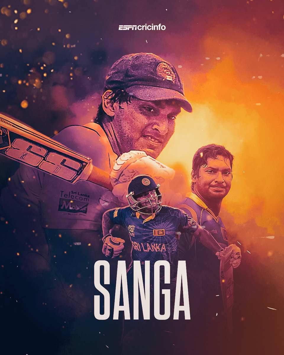 cricinfo's tweet photo. ◾ The most international runs for Sri Lanka 
◾ The most Test hundreds for Sri Lanka 
◾ The most Test doubles for Sri Lanka 
◾ The joint-fastest to 10,000 Test runs 
◾ The most dismissals for a wicketkeeper in ODIs 
◾ The most all-format runs in a calendar year in 2013 

The records flow from his name just like the runs did. His cut, pull and the cover drive were a thing of beauty. After two runner-up medals at the World Cup, he went out on a high with the 2014 World T20 title.  

A legend of the game. Happy birthday, Kumar Sangakkara 🎂