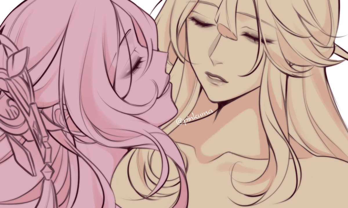 A small sketch in honor of this.
(I'm experimenting with style again, I really wanted to make beiguang in a slightly more realistic style.)

#genshinimpact #beidou #ningguang #beiguang