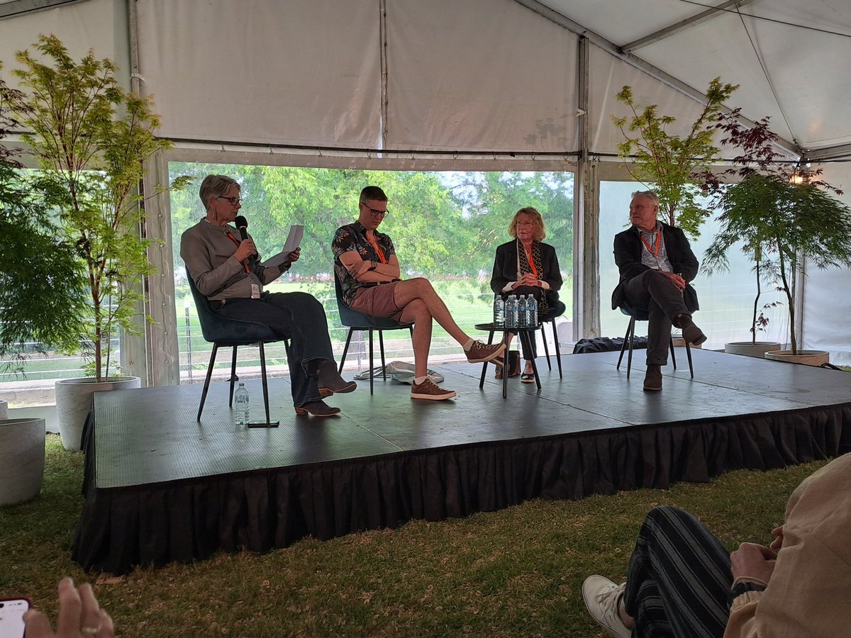 ‘Canberra and Crime’ panel at Canberra Writers Festival with novelists Jack Heath, Michael Brissenden and me, moderated by Lanie Anderson.