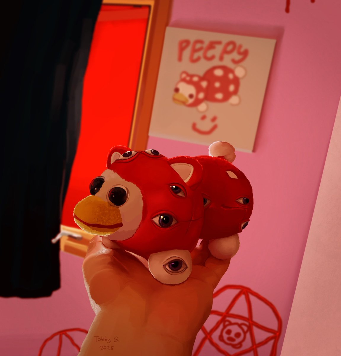 ToastyLad02's tweet photo. Story: 
So, my shroompy Martin wanted help with its halloween costume, so like a good owner I said of course! I think he looks great, but I do fear I might have summoned some kind of incomprehensible horror! 
It’ll probably be fine!
-
#ItemLabelUnendingNightmare https://t.co/X7zS1hV4Hm