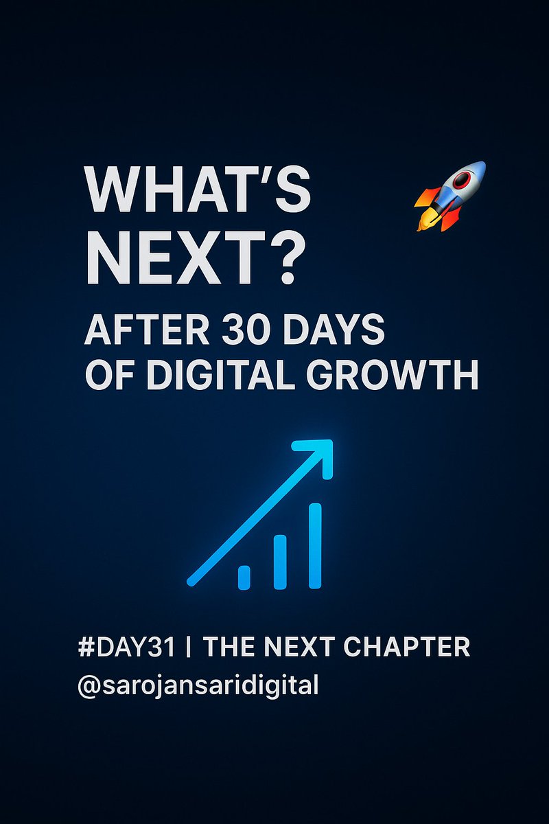 thesarojansari's tweet image. &amp;gt; Day 30 ✅
But the journey just started…

Next: Advanced strategies, AI hacks &amp;amp; client growth secrets.

Ready for Phase 2? 🚀
#Day31 #sarojansaridigital