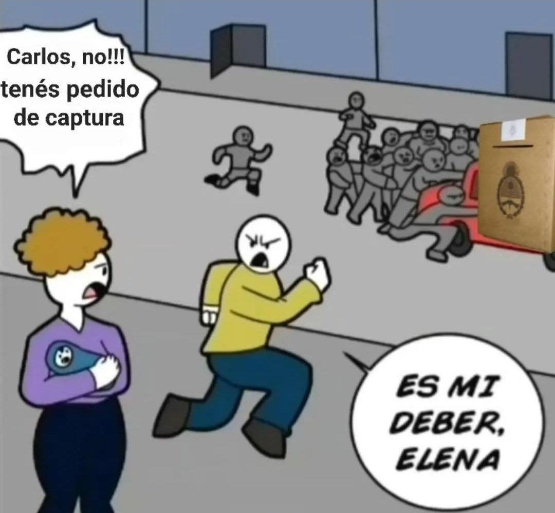 Cumplí mi deber cívico y puedo orgullosamente decir que había un chango con pedido de captura que fue a FISCALIZAR