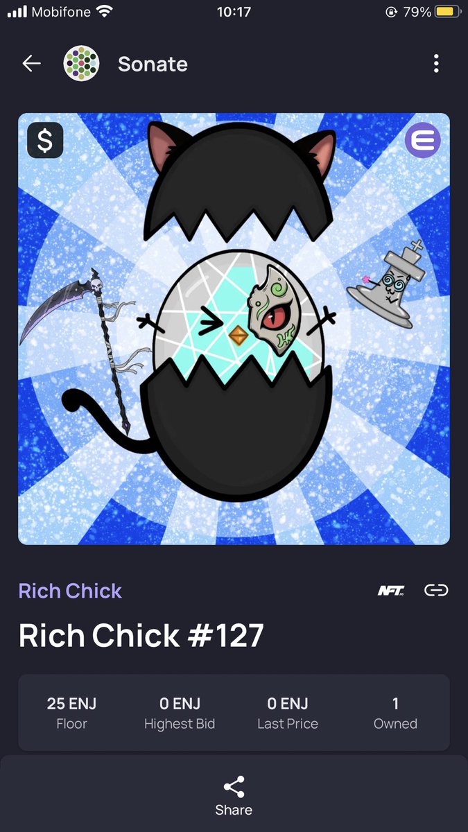 Rich Chick 🐣 

What a beautiful greenish Monday morning 😍🎶

If you missed ZEC, don’t worry. ETC (&amp;many others) will pump like ZEC 💪

Enjin wallet is so cool for NFTs 😎 

NFA 🤣

nft.io/asset/4312-128