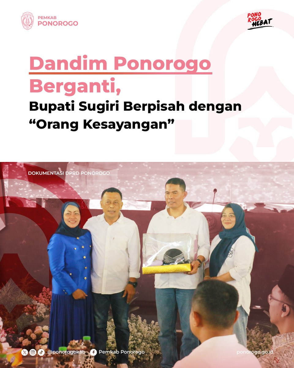 PonorogoKab's tweet image. “Selamat datang Pak Farauk, selamat bertugas. Semua yang ada di sini adalah keluarga panjenengan. Mari kita lakukan yang terbaik bersama-sama demi rakyat,” kata Kang Giri.

Selengkapnya: ponorogo.go.id/2025/10/27/dan…

#ponorogoHEBAT #ponorogokab #kodim #tni #dandim