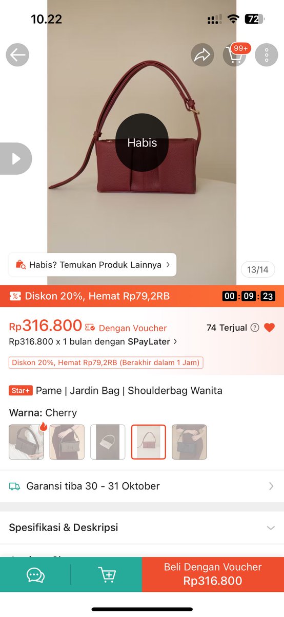 prelovedbysalsa's tweet photo. wts want to sell preloved tas jardin bag pame the label cherry, good condi, msh ada dustbag+box 
• 270k
• bs oren
• more details dm ya https://t.co/V9ugoozoYW