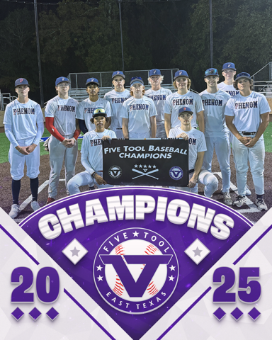 FiveToolETX's tweet image. 🏆 CHAMPIONS 🏆

Congrats to Phenom Shifflet on winning the 17U/18U Division of the @FiveTool East Texas UT Tyler Fall Finale.

#WatchEm