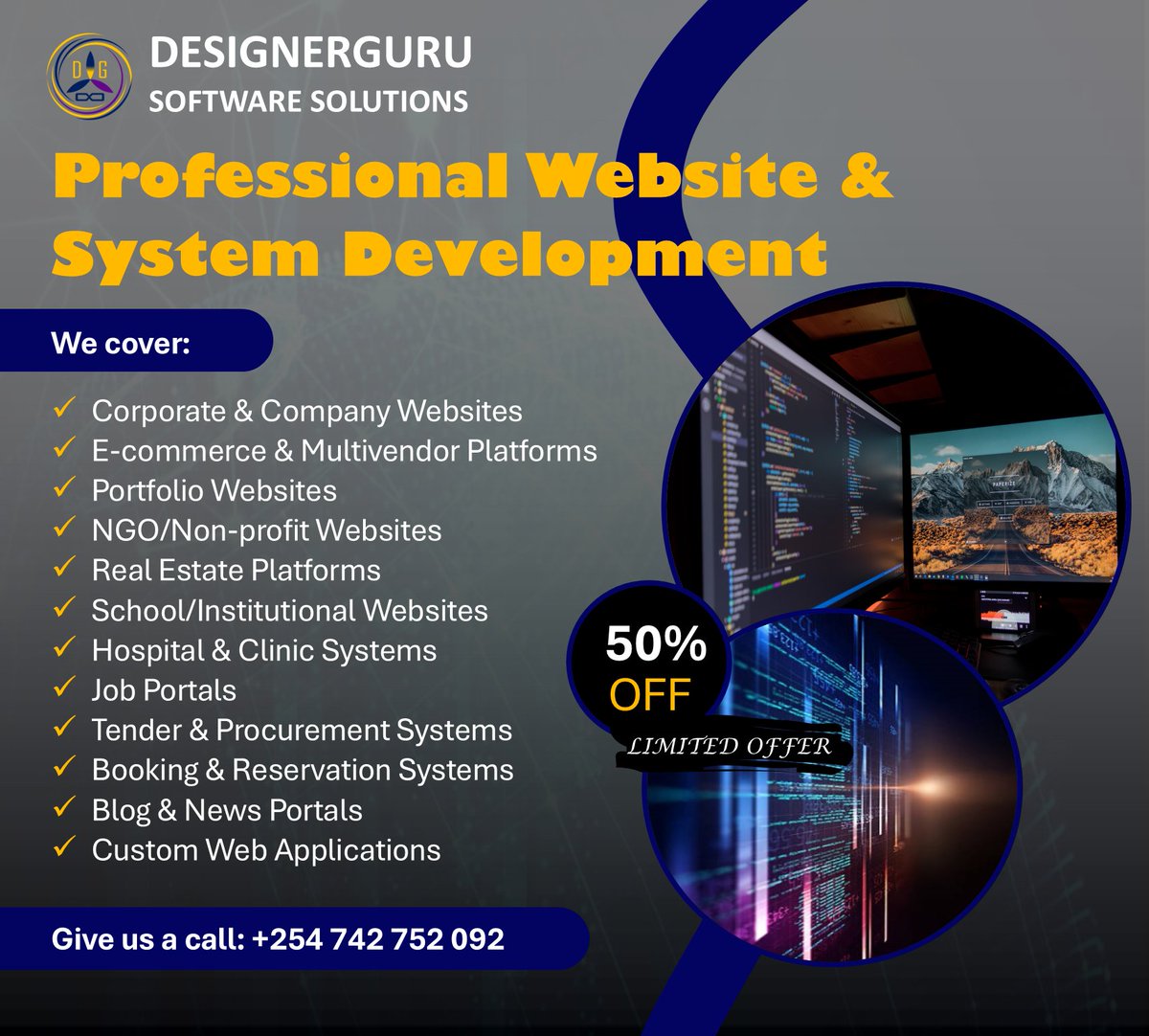 kenyanlad_'s tweet photo. Let’s bring your business to life online! At #designerguruke, we design stunning, functional websites tailored to your goals.

From basic startups to complex sites.

☎️0742752092
https://t.co/kGMkIhvpRp https://t.co/bDy4JQgrcl