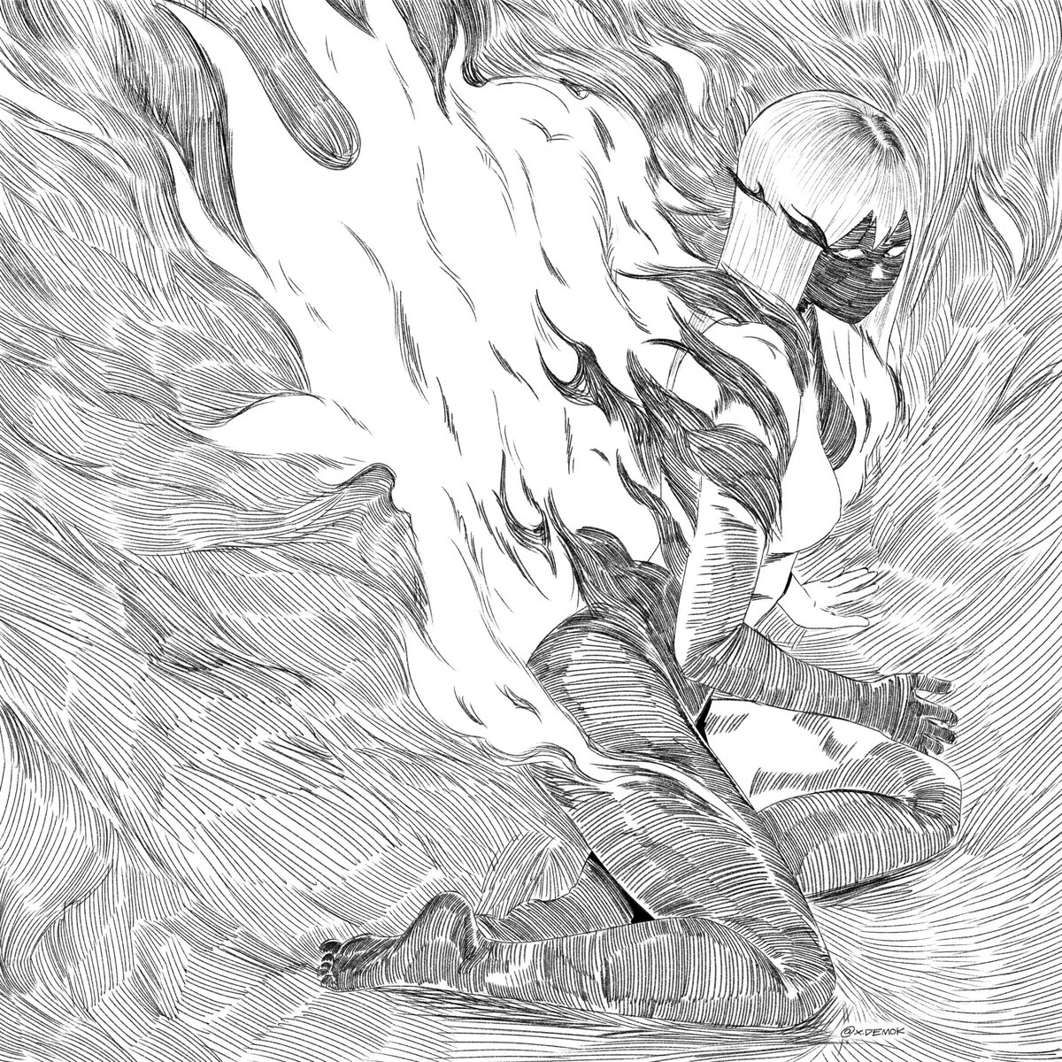 Demokxdm's tweet photo. Vicetober day 25, Scorched https://t.co/ZFtb89V4as