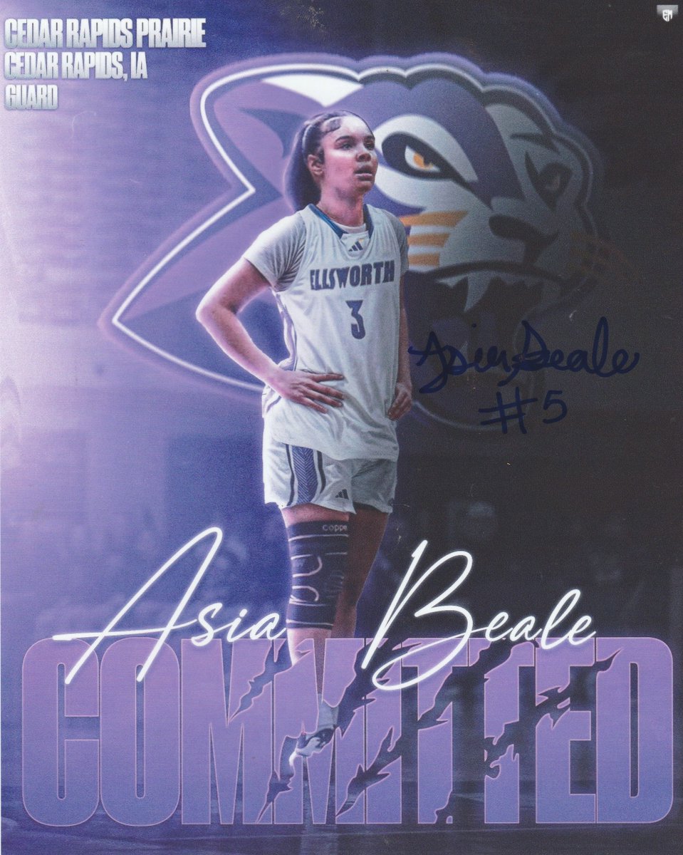MikeSorenson1's tweet photo. A huge shout out to one of my favorite basketball players of all-time, Asia Beale.  She autographed a couple of photos today at Ellsworth Community College! @BealeAsia2323 @HawkGirlsBball @MoPhenomIOWA @AthleticsECC @BruceDall131 #Respect https://t.co/Cr0wyUn19f