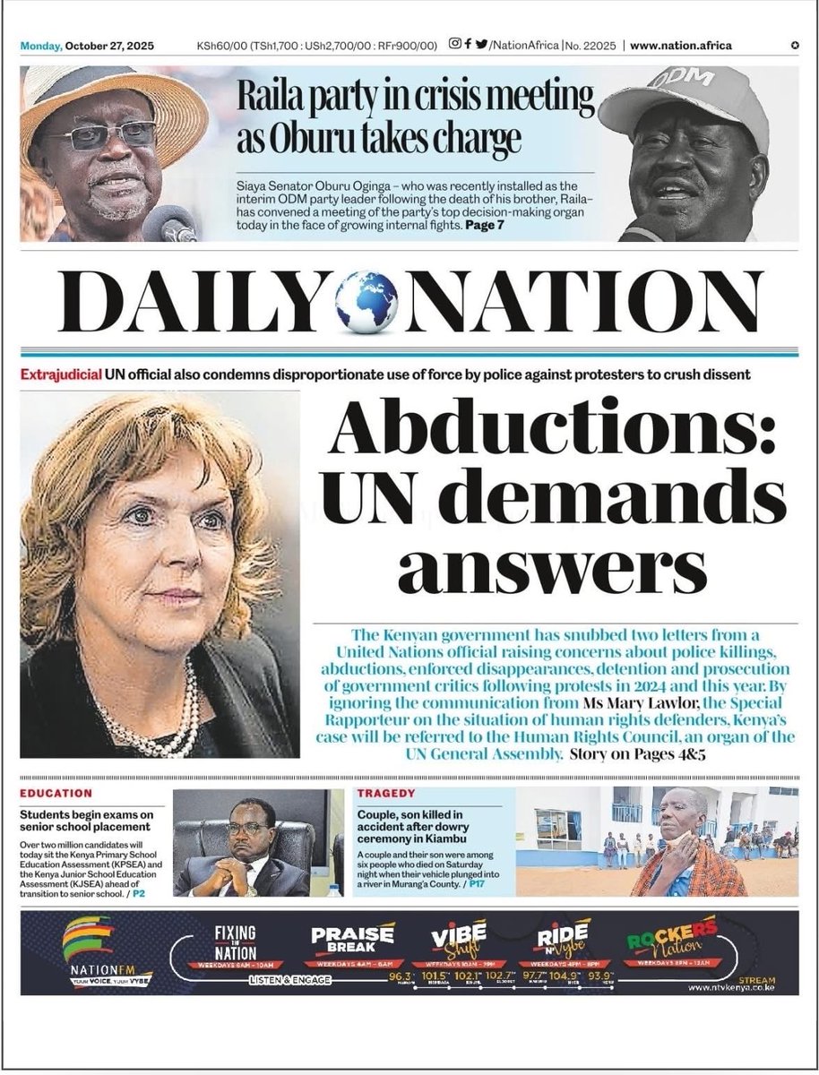 UN DEMANDS ANSWERS ON ABDUCTIONS-Daily Nation Newspaper