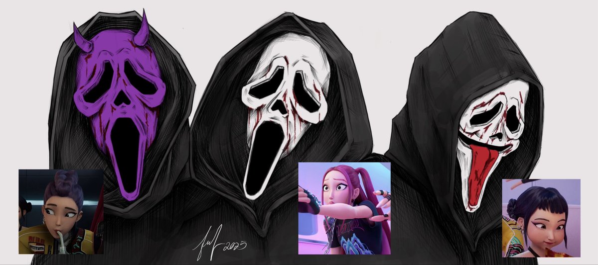 yyhttiiaf's tweet photo. same people- and we’re suppose to be scared of them? pls 🙂‍↔️ #KPOPDEMONHUNTERS #kpdhfanart #Polytrix https://t.co/m5YYekEiSC