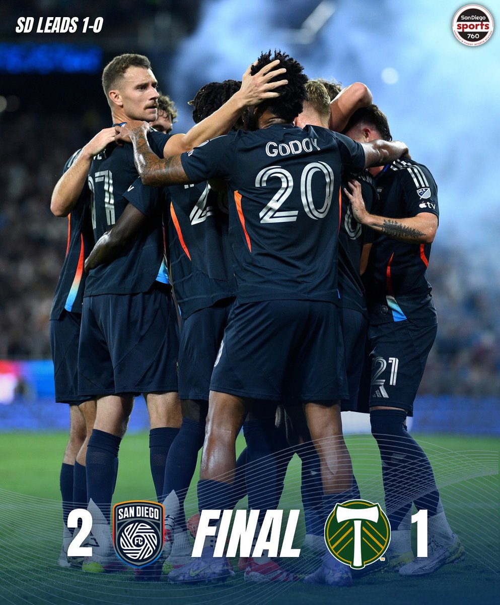 .<a href="/sandiegofc/">San Diego FC</a> WINS THEIR FIRST EVER PLAYOFF GAME 2-1!

SDFC takes a 1-0 series lead over <a href="/TimbersFC/">Portland Timbers</a>!!

LFGSDFC!
