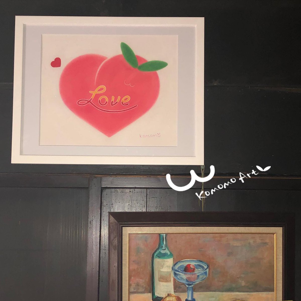 komomo_art's tweet image. 夢見る「桃うさLOVE」 （画像F10サイズ）ご自宅に経営されているカフェやサロンにいかが？Loveをご希望の文字に変更（例：店名やニックネーム）お客様のお名前と恋人のお名前にして、並べて飾ると桃うさちゃん同士が向き合うように描いたことも。想像してみて～、かわいらしいよ @komomoruby