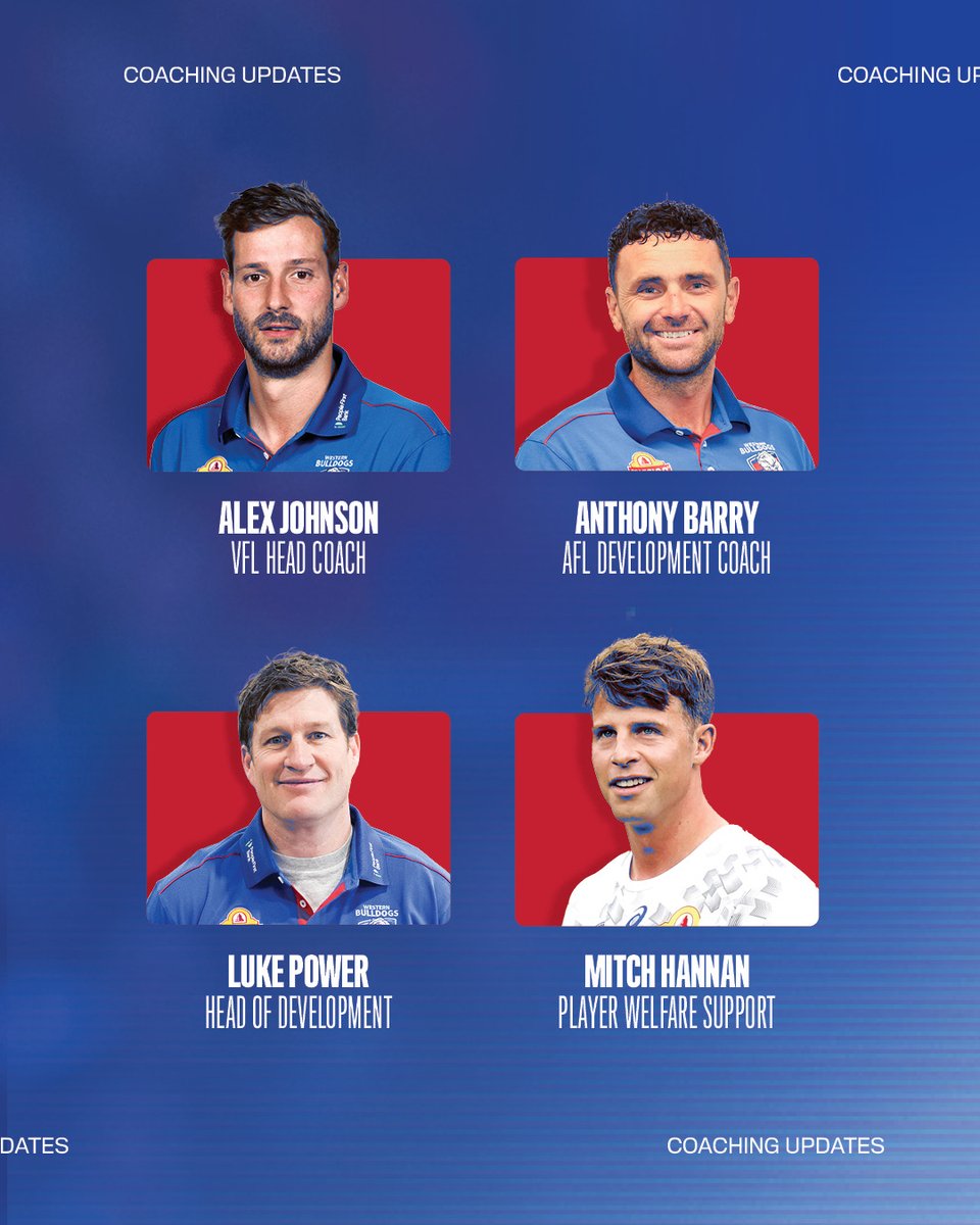 Congrats to AJ and Anthony Barry on their recent coaching appointments!

We also welcome back Mitch Hannan to the club in a player welfare role ❤️